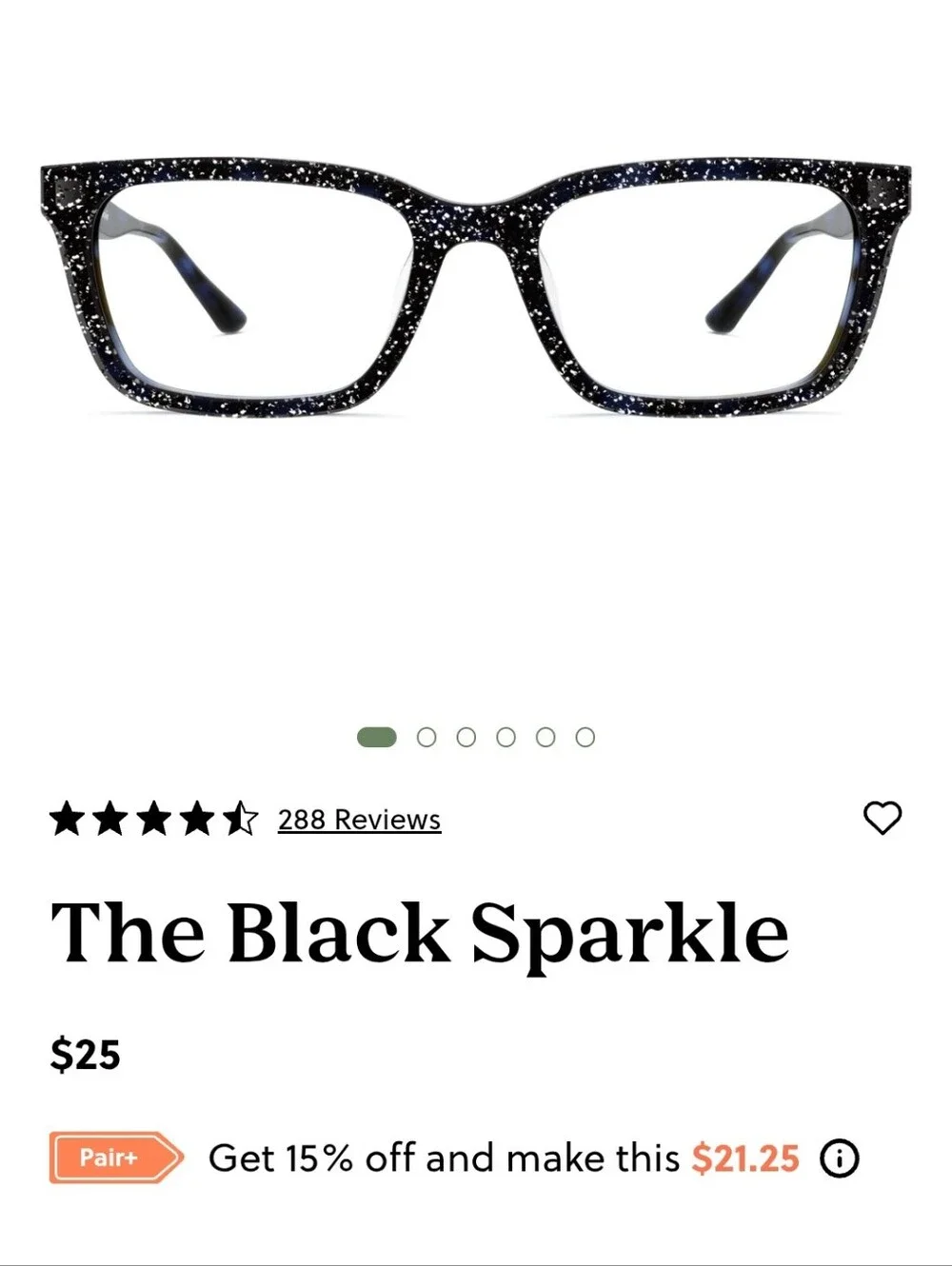 Black Sparkle Reading Glasses Cover- Black -